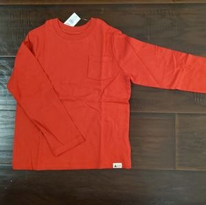 GAP boy's 5T red long-sleeve pocket tee, NWT